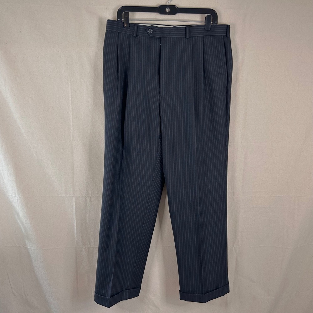 LRL Ralph Lauren 42S Suit 34x30 100% Wool Charcoal Pinstripe Two Button Vented - Picture 15 of 16
